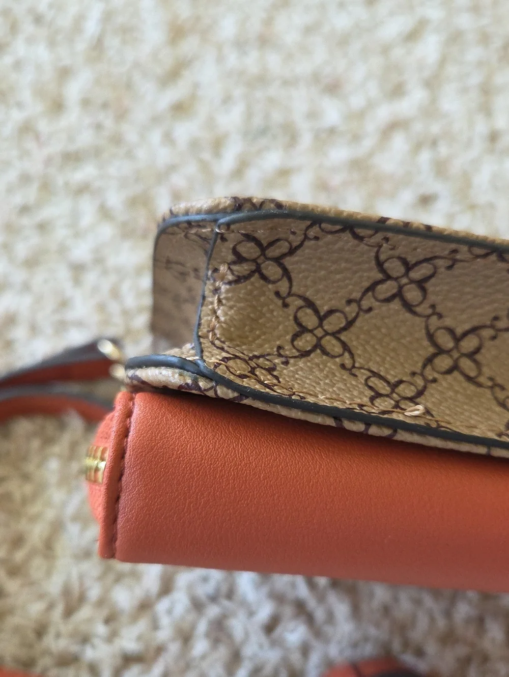Nine West Tan Monogram Crossbody Bag Wallet